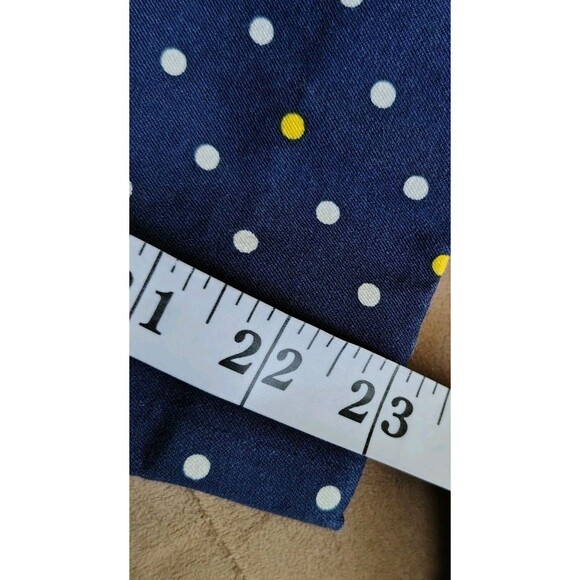 Talbots Petite Pants Chathan Size OP Blue White/Yellow Polka Dot Side Zip Button - Picture 10 of 11